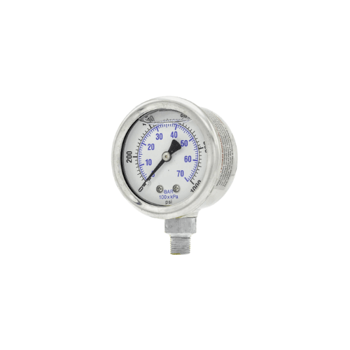 AR0-1000SS — 316SS Gauge, 0–1,000 PSI Bottom Mt.